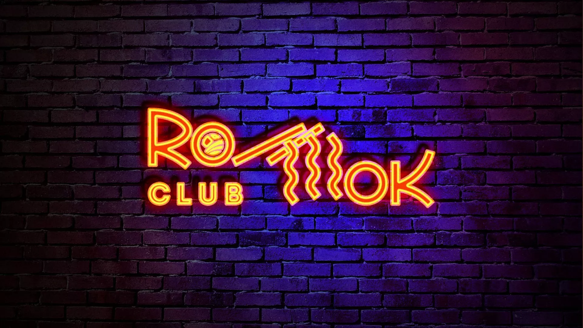 Разработка светящейся интерьерной вывески суши-бара «Roll Wok Club» в Туране